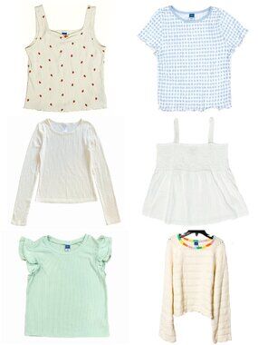Girls Tops Bundle Size L 10/12 Old Navy Nordstrom 6-Piece Lot